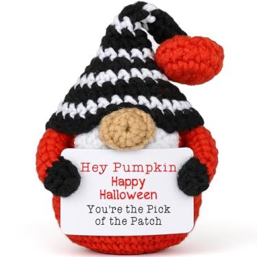 Imagem de LEJIAJINW Presente de outono de gnomo de abóbora de crochê para o Dia das Bruxas, Ação de Graças, presentes de agradecimento para professores, filhas, amigas – Mini decorações de outono feitas à mão