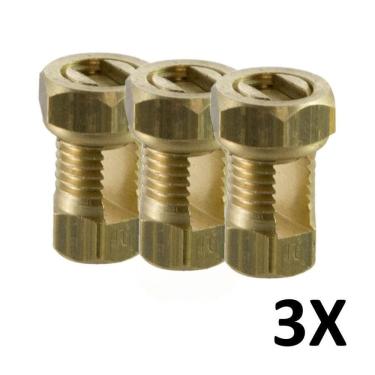 Imagem de Kit 3 Conector De Pressão Parafuso Split Bolt Metálico 06Mm