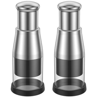 Imagem de 2 peças de picador de alho prensado, prensado manual, espremedor de alho de aço inoxidável, mini cortador de alimentos, triturador de alho prensado à mão para alho e cebola e batata