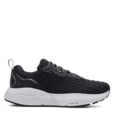 Imagem de Under Armour Mega 3 Clone Tênis de corrida masculino, Preto/Branco/Metálico Metálico, 43