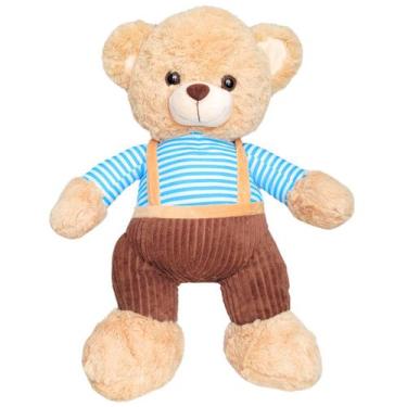Imagem de Pelúcia Urso Teddy Grande Com Macacão 60cm Antialérgico Fofo - Sunn To