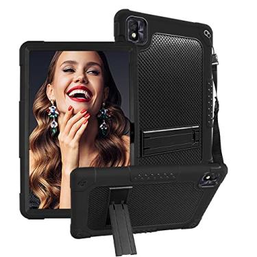 Imagem de Hoibon Capa para TCL Tab 10 5G, capa para tablet TCL Tab 10S, resistente, resistente, com alça de ombro, à prova de choque, para TCL Tab 10 5G 9183W/TCL Tab 10s 25.7 cm 9081X (preto)