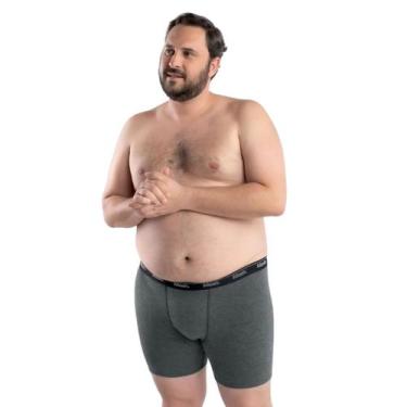 Imagem de Cueca Boxer Cotton Masculina Plus Size Mash, XGG, Cinza