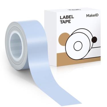 Imagem de MakeID Refil de fita adesiva E1 Q1, 16 mm x 4 m (1,6 cm x 13') adesivo contínuo laminado térmico à prova d'água autoadesivo multiuso substituição de fita de etiquetagem