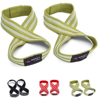 Imagem de Boneco da MoOCY com 8 tiras - tiras de levantamento de peso, levantamento de peso - tiras de levantamento, tiras de pulso, tiras de levantamento de peso (verde, Pequeno)