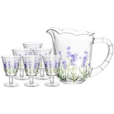 Imagem de Conjunto de jarra 1,3 litros com 6 taças de cristal 240 ml para servir
