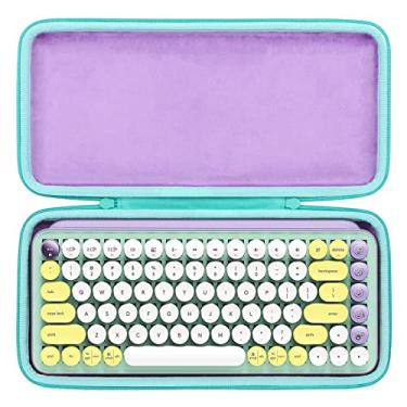 Imagem de co2CREA Capa rígida de substituição para teclado mecânico sem fio Logitech POP Keys, capa roxa + zíper Daydream Mint