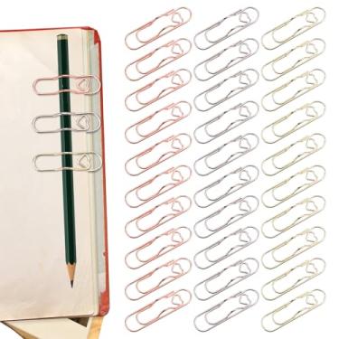 Imagem de SNOMEL 30 peças de suporte de caneta de metal para agenda de caderno, clipe de caneta pequeno fofo, clipes de papel colorido, marcador de livro, escritório, escola, ouro/prata