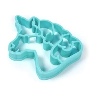 Imagem de Molde de silicone para ovo e panqueca Fred & Friends Crack A Smile, 14 cm, unicórnio azul