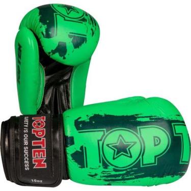 Imagem de Luva de Boxe e Muay Thai POWER INK - Top Ten, Verde, 16OZ