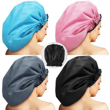 Imagem de Touca de banho Jiuguva Extra Large Impermeável para Cabelos Longos x4