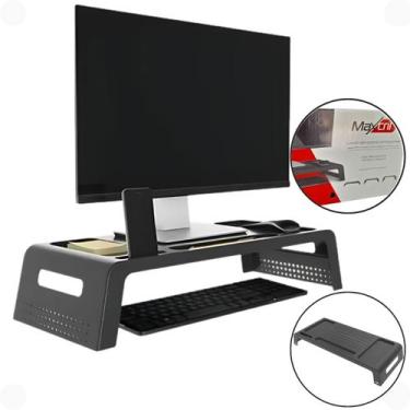 Imagem de Suporte para Monitor ou Notebook Prime Preto com Ajuste Altura Ideal p