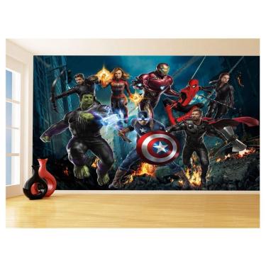 Imagem de Papel De Parede 3D Heróis Vingadores Hulk Thor 3,5M Nhma121