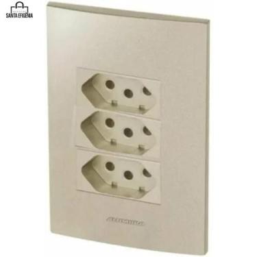 Imagem de Kit 3x Tomada 10A Champanhe Inova Pro Class Alumbra