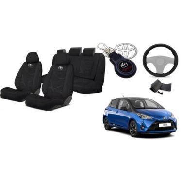 Imagem de Capas Sob Medida Personalizadas Yaris Tecido 12-18 + Volante + Chaveir