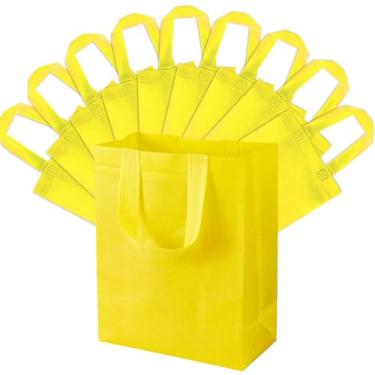 Imagem de SPERPAND 30 sacos de presente tamanho médio, saco de presentes reutilizável, sacos de presente com alças para lembrancinhas de festa, aniversário, chá de bebê (amarelo)