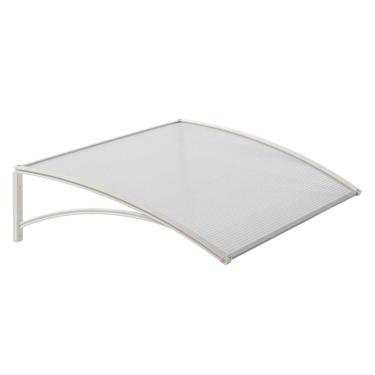 Imagem de Toldo Policarbonato 100 a 200x50cm Proteção UV area externa portas e janelas (Branco c/translucido,200x50cm)