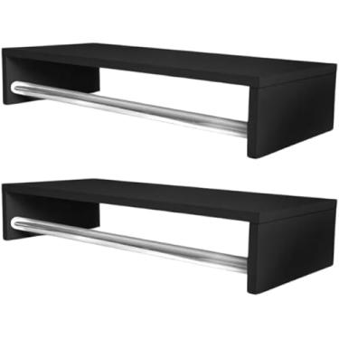 Imagem de Conjunto de 2 Cabideiro de Parede Arara 60CM (Preto)