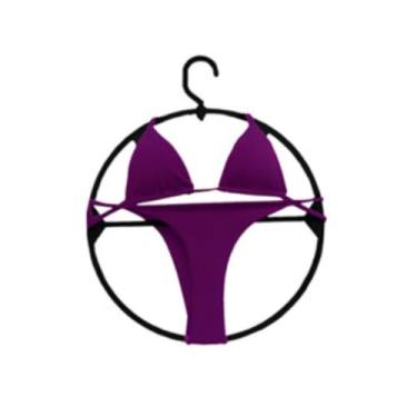 Imagem de 10 Cabide Redondo Giratório Preto/Branco/Cinza para Lingerie ou Biquíni(Preto)