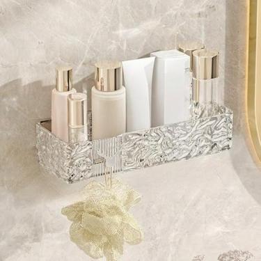 Imagem de Porta Shampoo para Banheiro Transparente - Prateleira Adesiva sem Furado, Organizador Moderno para Banheiro e Cozinha (Transparente,1 Peça)