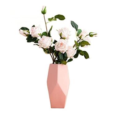 Imagem de Conjunto de buquê de simulação de flores falsas com vaso arranjo simples de rosas para mesa flores artificiais ornamentos decorativos flores para decoração (cor: 1) (E)