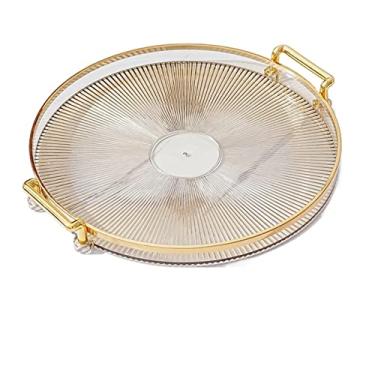 Imagem de Bandeja cinza bandeja de servir multiuso prato bandeja de sobremesa exibição de perfume cosmético para cozinha, bancada, quarto, mesa, sala de estar (cor: 4) (4)