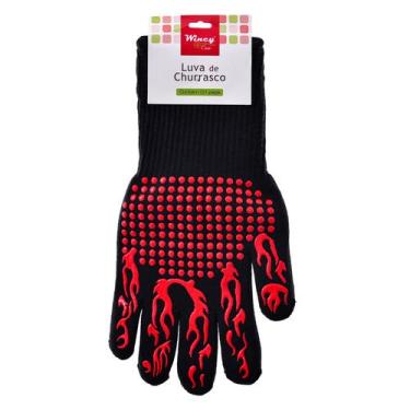 Imagem de Luva Térmica Protetor Para Cozinha Churrasco Lareira 1 Peça Cor Preto 