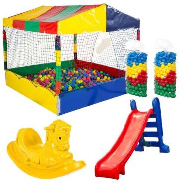 Imagem de Kit Completo Piscina de Bolinhas 1,50m 1000 Bolinhas Coloridas Escorre