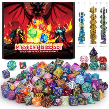 Imagem de Conjunto de dados QMAY Mystery Dice Box 48 unidades com tubo de exibiç