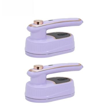 Imagem de Mini Ferro Portatil De Passar Roupa Vapor Para Viagem Elétrico Pequeno 110v E 220v Alta Temperatura(Kit 2-Roxo)