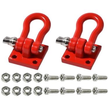 Imagem de RcThjia Gancho de engate de metal para carro 1/10 RC Crawler Axial SCX10 TRX4 Tamiya CC01 RC4WD D90 D110 TF2 90046 90047 Rock Crawler Acessórios de caminhão off-road vermelho