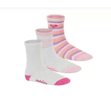 Imagem de Meia Molekinha Kit 3 Pares Infantil Menina Cano Curto do 28 ao 33, 28 
