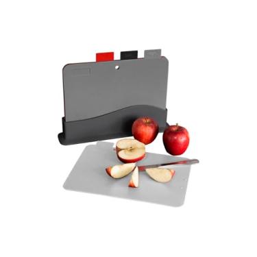 Imagem de Kit 4 Tabuas de Corte Mutifuncional com Suporte Tabua de Carne Legumes Peixe Profissional