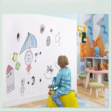 Imagem de Papel Adesivo Lousa Branca Fosca, 45cm x 2m, Superfície para Escrita com Caneta, Ideal para Decoração de Paredes, Casa, Escritório e Restaurantes