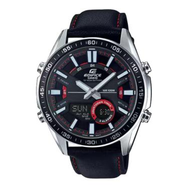 Imagem de Relógio Masculino Edifice Original EFVC100L1AVDF Pulseira Couro Preto-Masculino