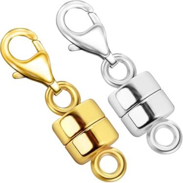 Imagem de Colar de lagosta, fechos e fechos de segurança, conversores de joias de ouro e prata 14K para pulseiras, extensor de corrente