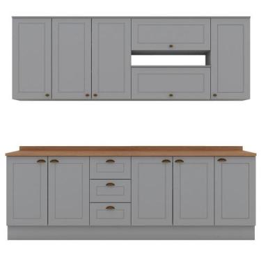 Imagem de Cozinha Modulada 10 Pecas 240cm Ce792 Americana Henn - MÓVEIS HENN