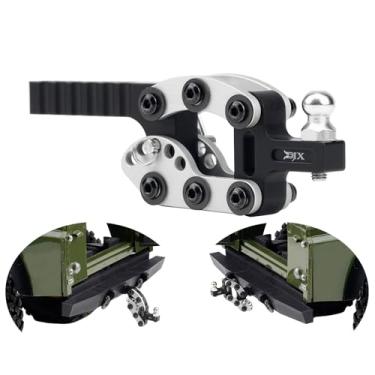 Imagem de DJX 1/10 RC Trailer Hitch Adjustable Tow Hook Hitch Receiver for Axial 90046 SCX10 TRX4 Redcat Gen7 Gen8 Etc 1/10 RC Crawler Car Upgrade Accessories (Silver)