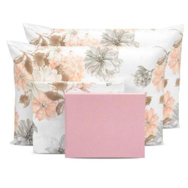 Imagem de Lençol Queen 4 Pçs Estampado Percal 180 Fios Bainha 40cm Altura Coleçã