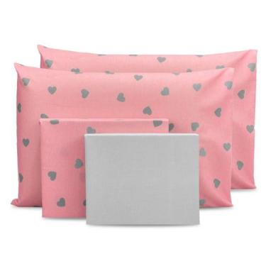 Imagem de Lençol Queen 4 Pçs Estampado Percal 180 Fios Bainha 40cm Altura Coleçã