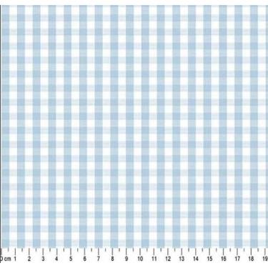 Imagem de Tecido Tricoline - Xadrez (5 mm) Fio Tinto Azul Claro - Tecidos Caldei