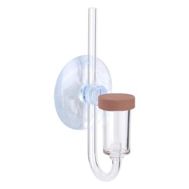 Imagem de Chiffonade Contador de bolhas de acrílico transparente com ventosa difusor atomizador de dióxido de carbono de névoa fina para aquário (M)