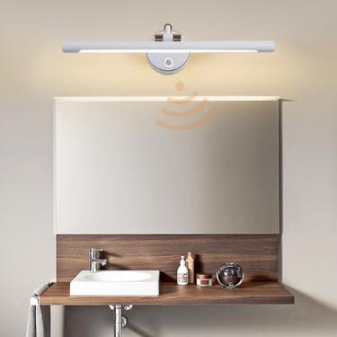 Imagem de Luz de espelho LED Lâmpadas de parede de banheiro com detector de movimento Arandela moderna 210° Rotativa Extensível Iluminação de parede com interruptor Luz de armário para penteadeira de banheiro