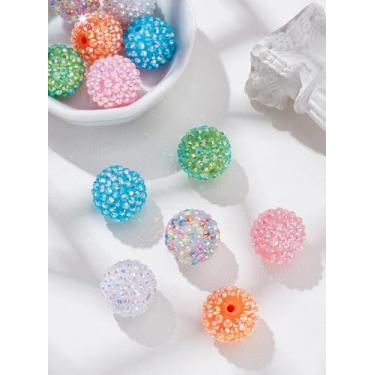 Imagem de 12 peças de pingentes de strass de resina, suprimentos de pulseira redonda de acrílico colorido para encontrar colar, pulseira, brincos, chaveiro, artesanato, joias, 20 x 18 mm, orifício: 2 ~ 2,5 mm