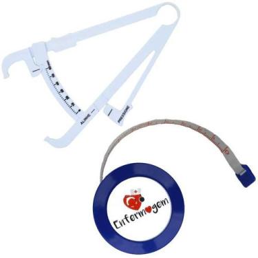 Imagem de Kit Avaliacao Fisica Medir Gordura Corporal Fita Metrica Imc Adipometr