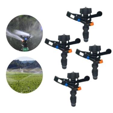 Imagem de Kit 4 Aspersor de Impacto 360º - Irrigação Potente até 30m 1/2 Horta, 