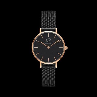 Imagem de Relógio Feminino Ultra Fino Elegante Analógico Minimalista Preto Rosé Gold 32mm