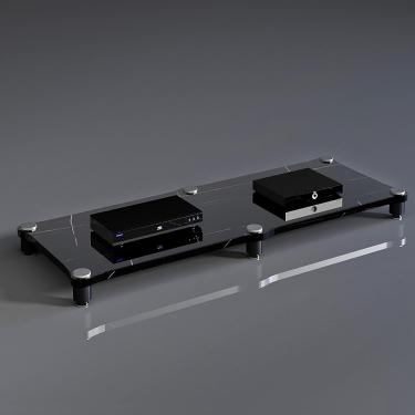 Imagem de Prateleira Para Jogos Suporte De áudio Suporte De Mídia Caixa De Jogos Prateleira De áudio E Dvd Prateleira Para Projetor Sob A Tv Suporte Para Prateleira De Jo, Black Stripes, 120x48x10cm