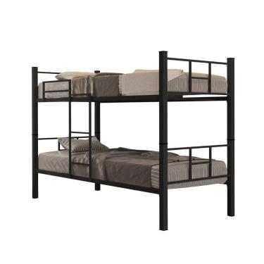 Imagem de Beliche Solteiro Padrão Aço Vira 2 Cama Escada Grade Proteção Preto