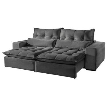 Imagem de Sofá 2 Lugares Máximo Retrátil E Reclinável 2,00 Metros Móveis Mix Cinza Profundo